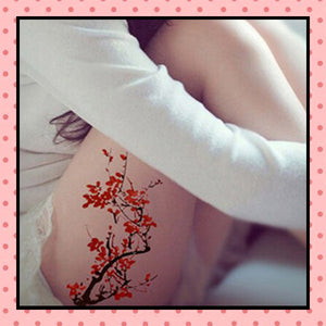 Tatouage éphémère femme, tatouage temporaire, faux tattoo, motif fleurs de cerisier
