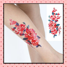 Tatouage éphémère femme, tatouage temporaire, faux tattoo, motif pivoine rose