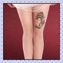 Collant effet tatouage tattoo tights motif geisha