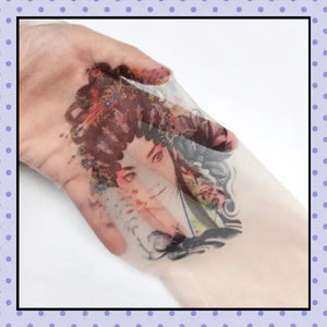 Collant effet tatouage tattoo tights motif geisha