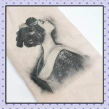 Collant effet tatouage tattoo tights motif geisha