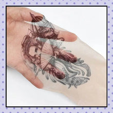 Collant effet tatouage tattoo tights motif geisha skull