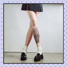 Collant effet tatouage tattoo tights motif hibou chouette oiseau owl