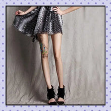 Collant effet tatouage tattoo tights motif paon 