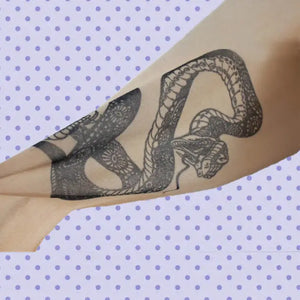 Collant effet tatouage tattoo tights motif serpent 