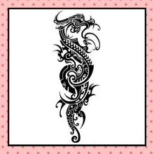 Tatouage éphémère femme, tatouage temporaire, faux tattoo, motif dragon tribal black and grey
