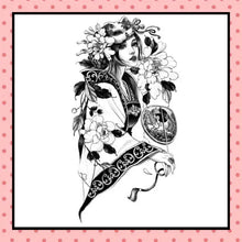 Tatouage éphémère femme, tatouage temporaire, faux tattoo, motif geisha