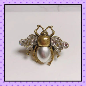 bijoux fantaisie, accessoires femmes, bague 2 doigts, bague femme, motif abeille, papillons de nuit