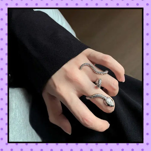 bague 2 doigts, bijoux fantaisie, accessoires femmes, bague femme, motif serpent