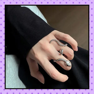 bague 2 doigts, bijoux fantaisie, accessoires femmes, bague femme, motif serpent