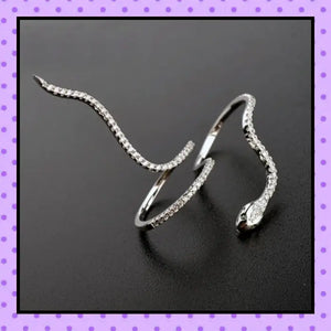 bijoux fantaisie, accessoires femmes, bague 2 doigts, bague femme,  motif serpent