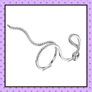bijoux fantaisie, accessoires femmes, bague 2 doigts, bague femme,  motif serpent