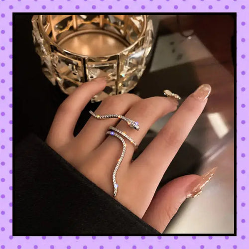 bijoux fantaisie, accessoires femmes, bague 2 doigts, bague femme,  motif serpent