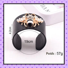 bijoux fantaisie, accessoires femmes,  bracelet cuir, strass, motif abeille