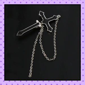 Bijoux d'oreille, faux piercing d'oreille, bijoux fantaisie, faux piercing plug écarteur, ear cuff, accessoires femmes, motif croix