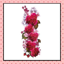 Tatouage éphémère femme, tatouage temporaire, faux tattoo, motif pivoines rouges fleurs
