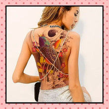 Tatouage éphémère femme, tatouage temporaire, faux tattoo, motif carpe koï
