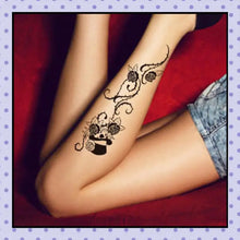 Collant effet tatouage tattoo tights motif roses épines tête de mort 