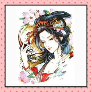 Tatouage éphémère femme, tatouage temporaire, faux tattoo, motif geisha masque hannya