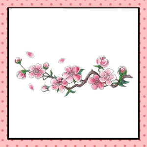 Tatouage éphémère femme, tatouage temporaire, faux tattoo, motif fleurs de cerisier