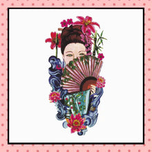 Tatouage éphémère femme, tatouage temporaire, faux tattoo, motif geisha éventail