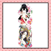 Tatouage éphémère femme, tatouage temporaire, faux tattoo, motif geisha opéra