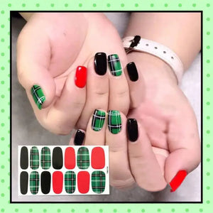 stickers d'ongles, nail patch, nail art, vernis à ongles écossais