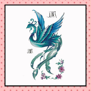 Tatouage éphémère femme, tatouage temporaire, faux tattoo, motif phénix phœnix