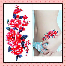 Tatouage éphémère femme, tatouage temporaire, faux tattoo, motif pivoine rose