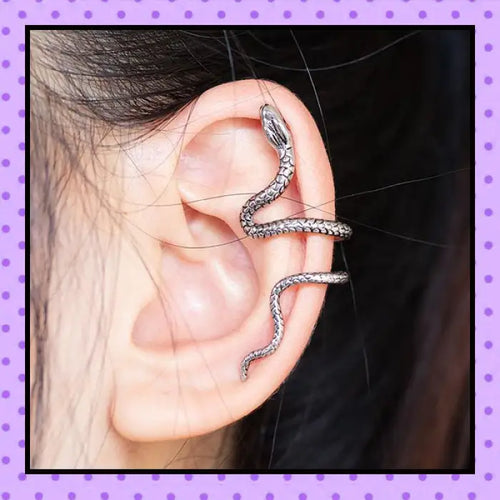 Bijoux d'oreille, faux piercing d'oreille, bijoux fantaisie, faux piercing hélix cartilage, ear cuff, accessoires femmes, motif serpent 