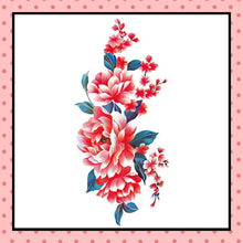 Tatouage éphémère femme, tatouage temporaire, faux tattoo, motif pivoine rose