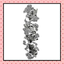 Tatouage éphémère femme, tatouage temporaire, faux tattoo, motif éventail