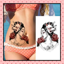 Tatouage éphémère femme, tatouage temporaire, faux tattoo, geisha kumiho