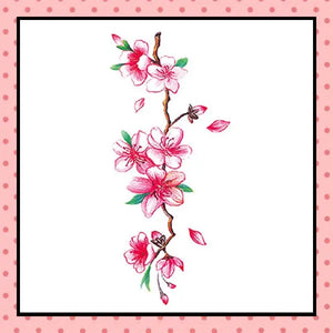 Tatouage éphémère femme, tatouage temporaire, faux tattoo, motif fleurs de cerisier