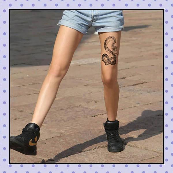 Collant effet tatouage tattoo tights motif serpent 