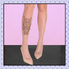Collant effet tatouage tattoo tights motif hibou chouette oiseau owl