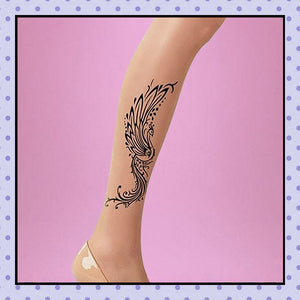 Collant effet tatouage tattoo tights motif phœnix phénix