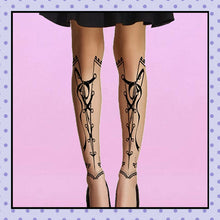 Collant effet tatouage tattoo tights motif corset