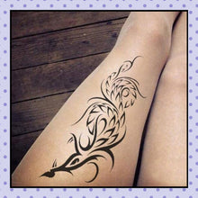 Collant effet tatouage tattoo tights motif phénix phoenix tribal 