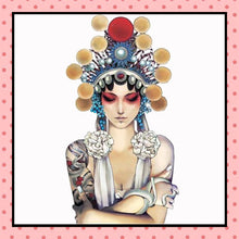 Tatouage éphémère femme, tatouage temporaire, faux tattoo, motif geisha opéra