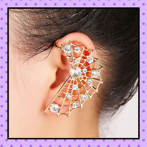 Bijoux d'oreille, faux piercing d'oreille, bijoux fantaisie, piercing hélix cartilage, ear cuff, accessoires femmes, motif toile d'araignée