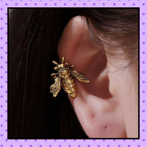 Bijoux d'oreille, faux piercing d'oreille, bijoux fantaisie, piercing hélix cartilage, ear cuff, accessoires femmes, motif abeille