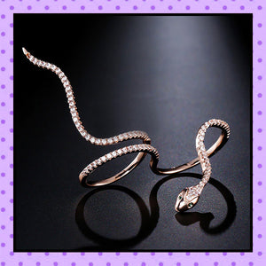 bijoux fantaisie, accessoires femmes, bague 2 doigts, bague femme,  motif serpent