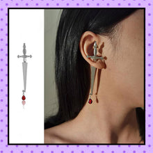 Bijoux d'oreille, faux piercing d'oreille, bijoux fantaisie, faux piercing plug écarteur, ear cuff, accessoires femmes, motif épée