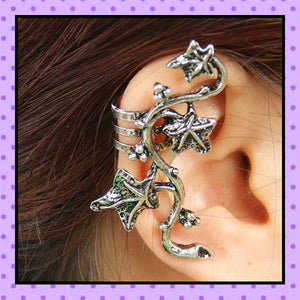 Bijoux d'oreille, faux piercing d'oreille, bijoux fantaisie, piercing industriel, piercing hélix cartilage, ear cuff, accessoires femmes, motif feuilles de vigne