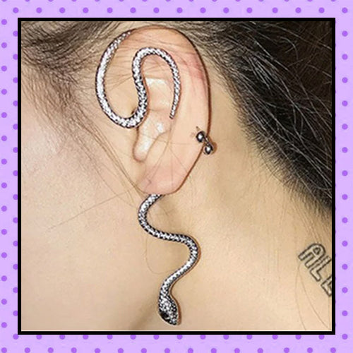 Bijoux d'oreille, faux piercing d'oreille, bijoux fantaisie, faux piercing conch, ear cuff, accessoires femmes, motif serpent