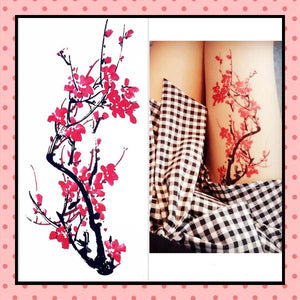 Tatouage éphémère femme, tatouage temporaire, faux tattoo, motif fleurs de cerisier