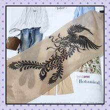Collant effet tatouage tattoo tights motif phénix phoenix
