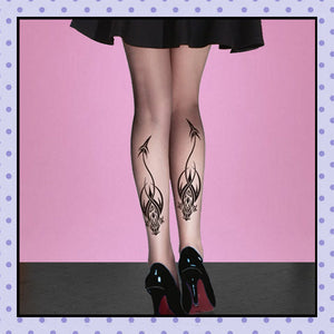 Collant effet tatouage tattoo tights motif dragon tribal