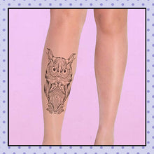 Collant effet tatouage tattoo tights motif hibou chouette oiseau owl